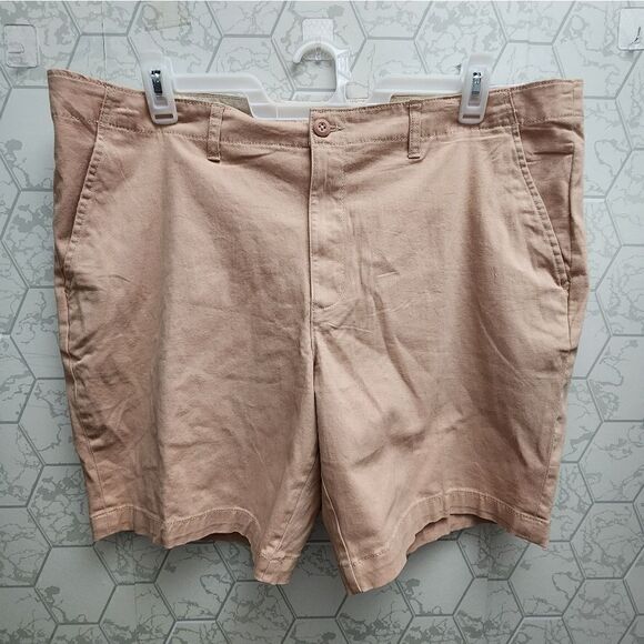 Nwt George Men's Flat Front Dust Pink Shorts, 9” Inseam, Size 42 - Picture 5 of 9